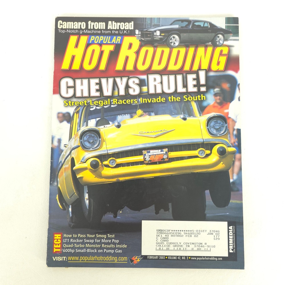 Vintage February 2002 Popular Hot Rodding Magazine Advertising Articles Print Ad